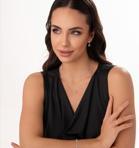 Choker Elo Chapinha Entrelaçada Folheado a Prata