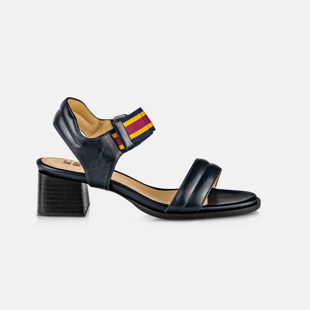 Sandália Tira Pespontada Azul Marinho