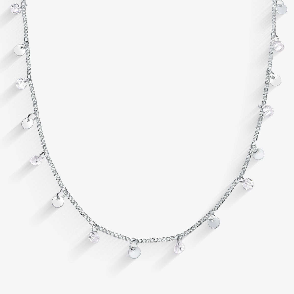 Choker Chapinhas com Zircônias Folheado a Prata