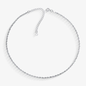 Choker Torcido Laminado 3mm Folheado a Prata