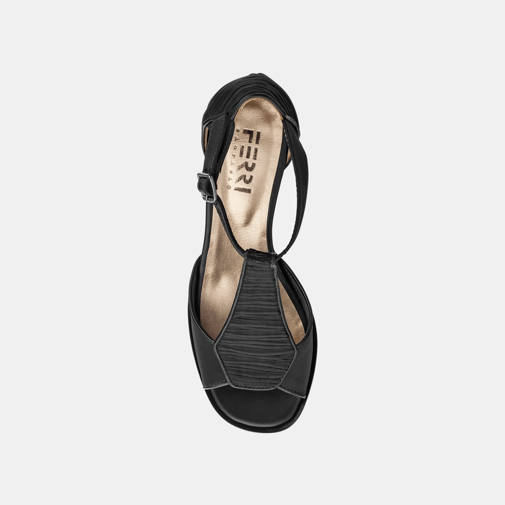 Sandália Salto Alto Cetim Salto Espelho