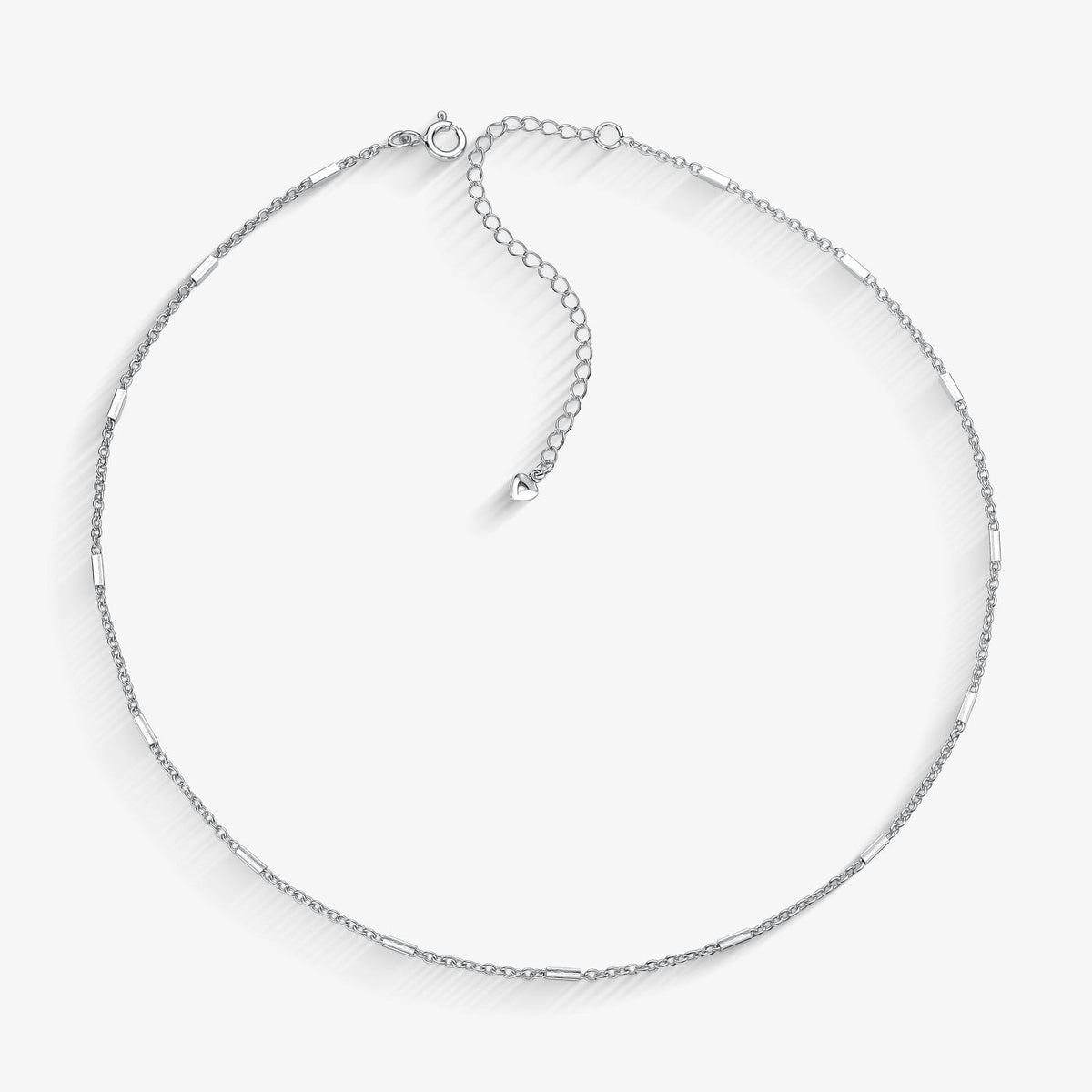 Choker Elo Português com Palitos Folheado a Prata