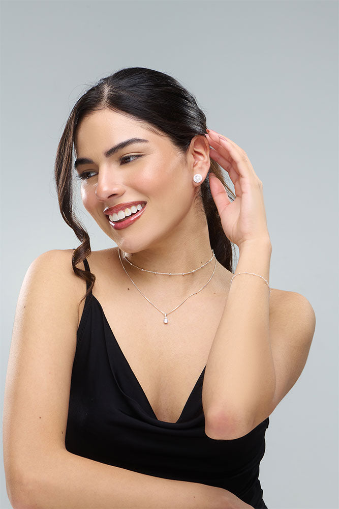 Choker Bolinhas 3mm Folheado a Prata