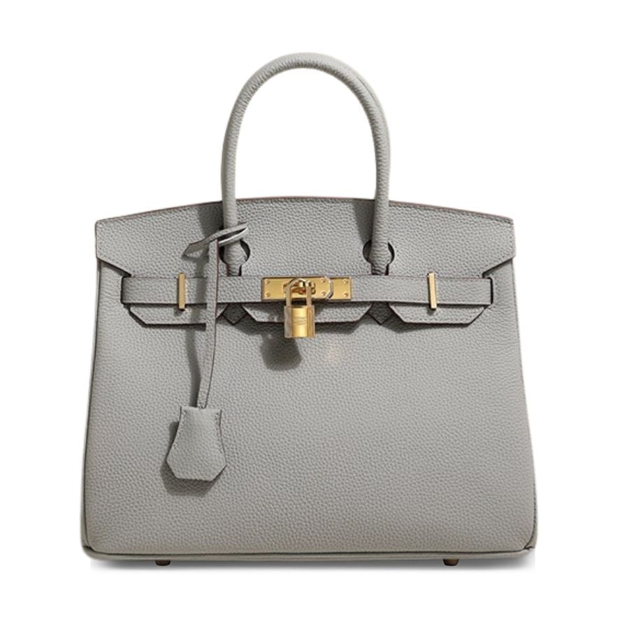 Bolsa Classic Média Couro Legítimo Barcelona Ferragem Dourada