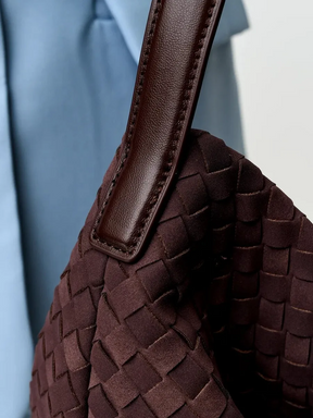 Bolsa Grande Trançada Suede Evelyn