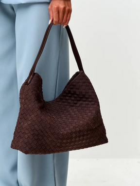 Bolsa Grande Trançada Suede Evelyn