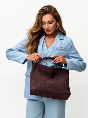 Bolsa Grande Trançada Suede Evelyn
