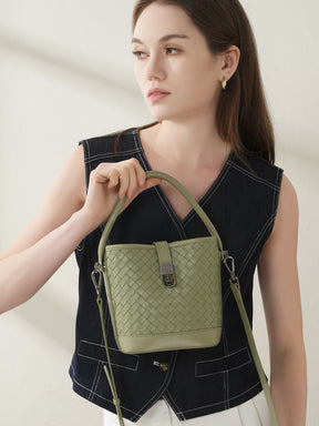 Bolsa Bucket Trançada Couro Legítimo Capri