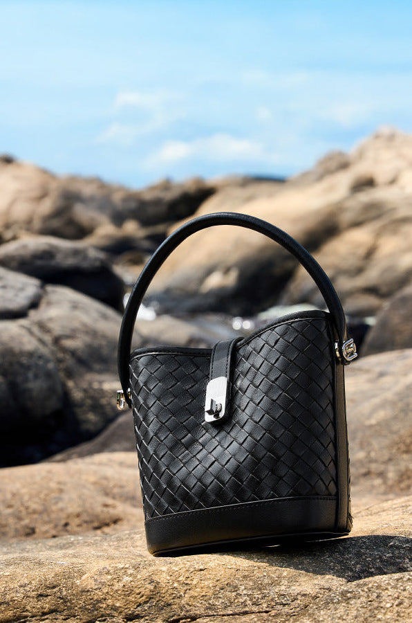 Bolsa Bucket Trançada Couro Legítimo Capri