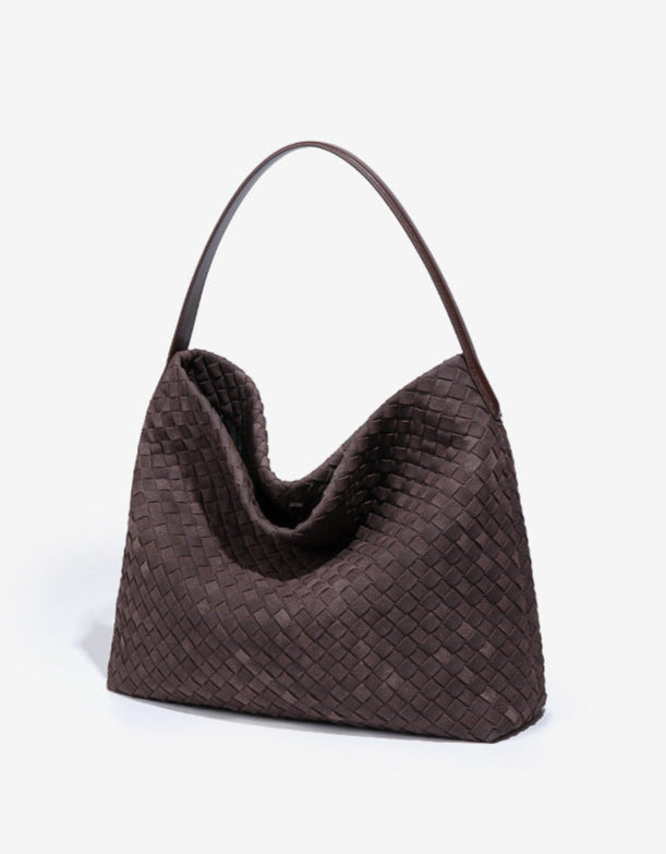 Bolsa Grande Trançada Suede Evelyn