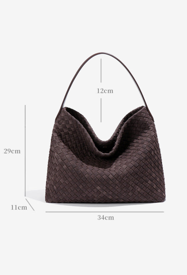 Bolsa Grande Trançada Suede Evelyn