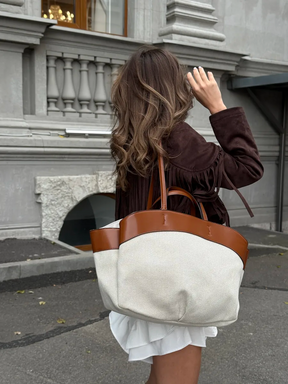 Bolsa Tote Grande Canvas Bicolor Luna