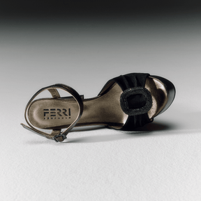 Sandália Plataforma Metalizada Camurça