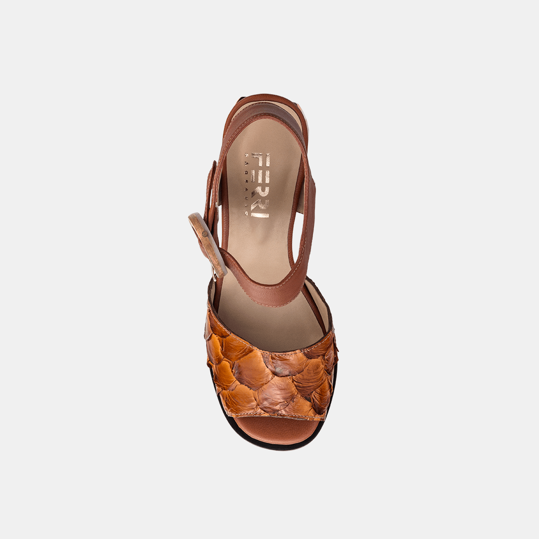 Sandália Salto Alto Firenze Pirarucu