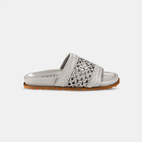 Sandália Papete Tressê Metalizada