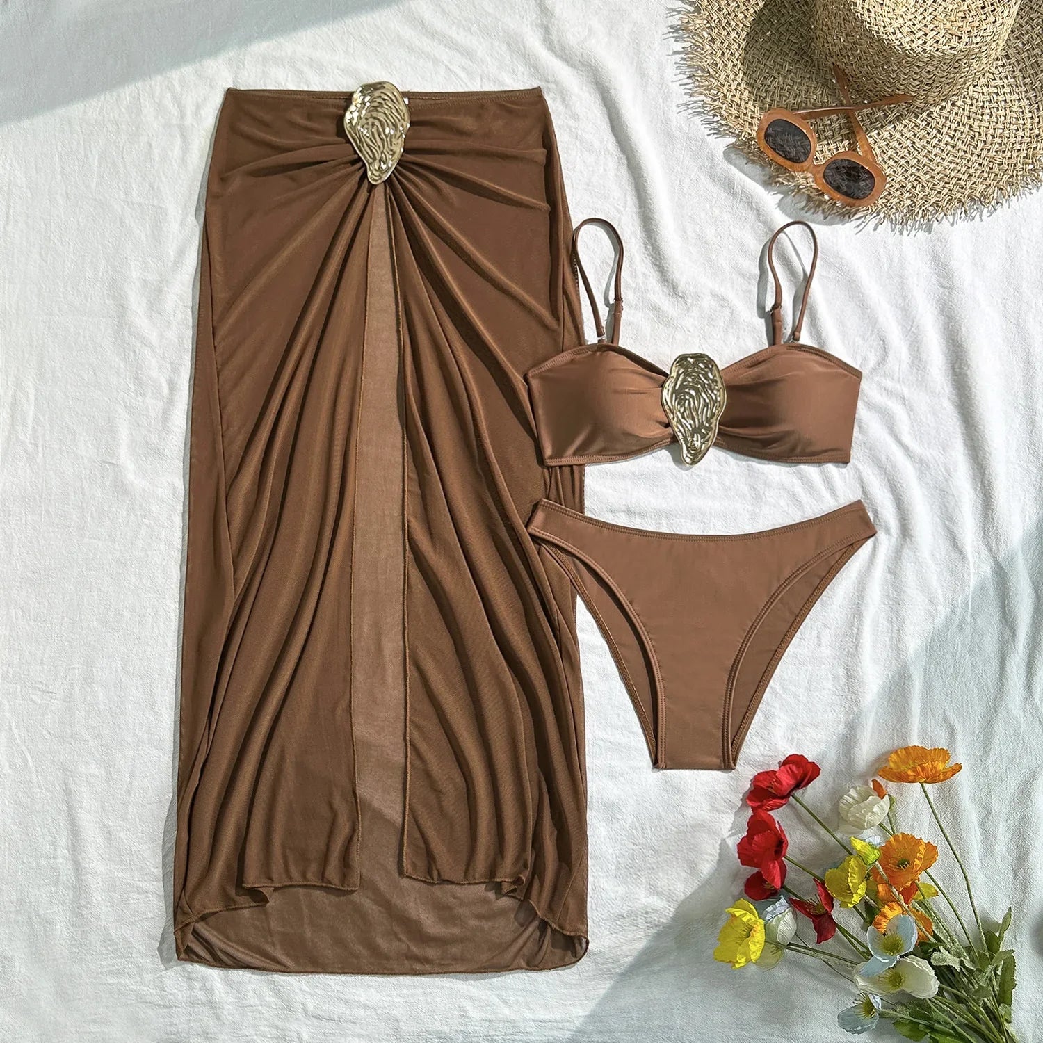 Biquíni Ostra Areezi - Conjunto 3 Peças