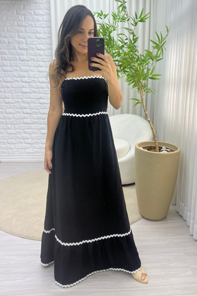 Vestido Estella Longo Preto