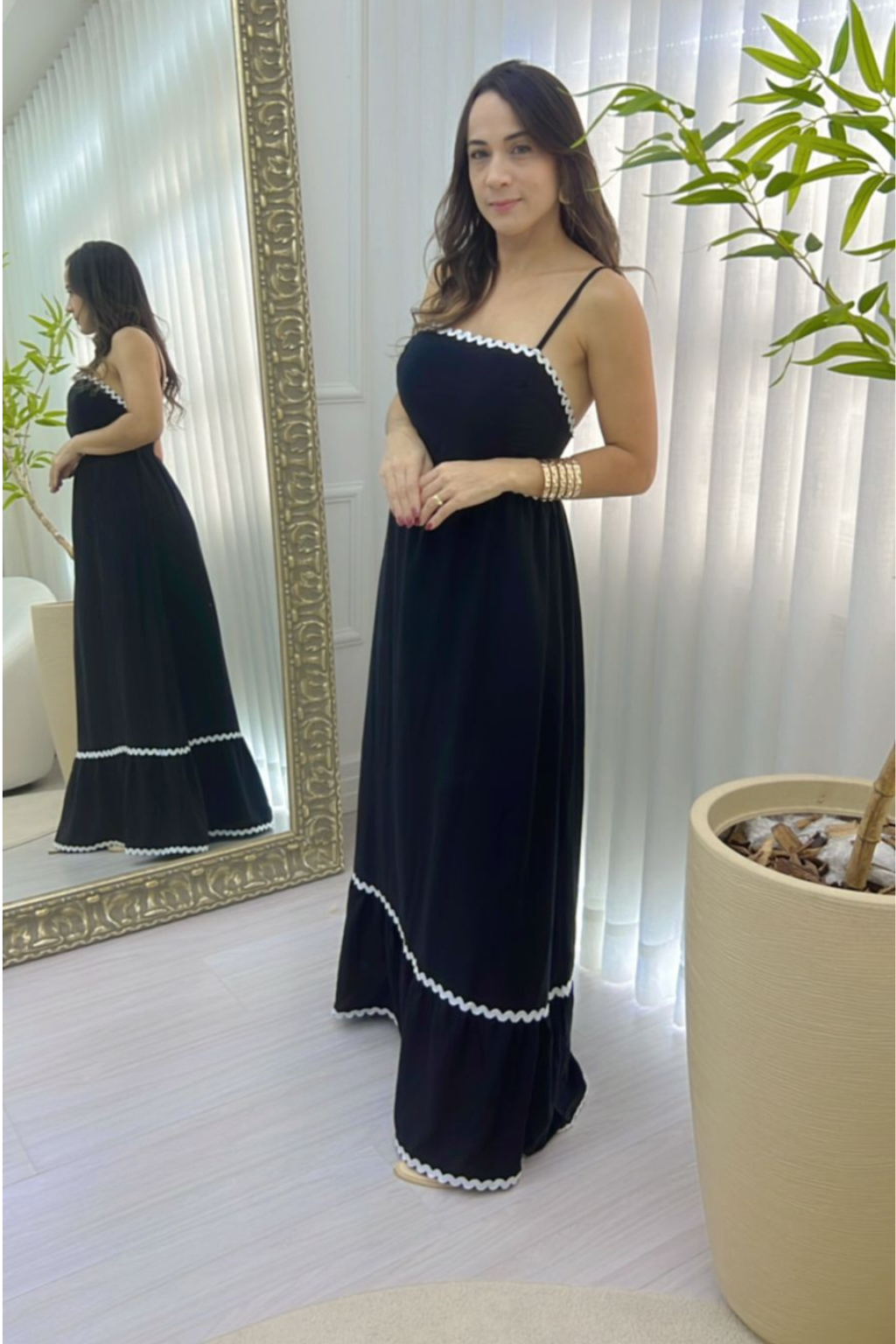 Vestido Estella Longo Preto