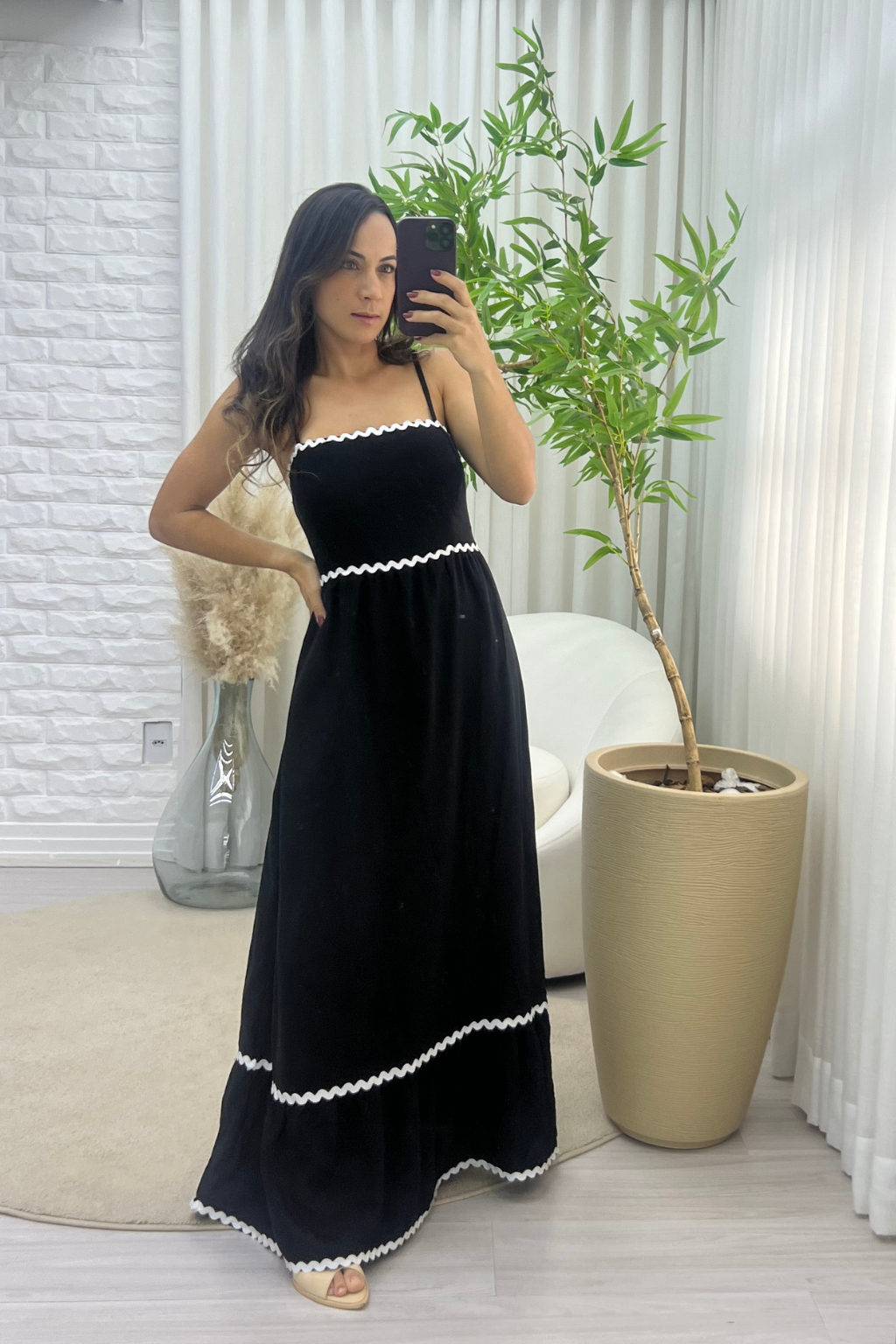 Vestido Estella Longo Preto