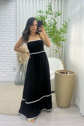 Vestido Estella Longo Preto