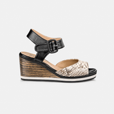 Sandália Anabela Python Natural