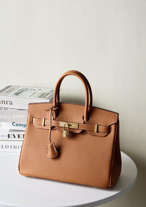 Bolsa Classic Média Couro Legítimo Barcelona Ferragem Dourada