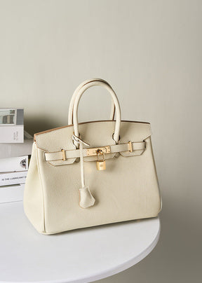 Bolsa Classic Média Couro Legítimo Barcelona Ferragem Dourada