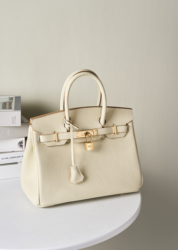 Bolsa Classic Média Couro Legítimo Barcelona Ferragem Dourada