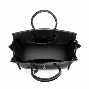 Bolsa Classic Média Couro Legítimo Barcelona Ferragem Prata