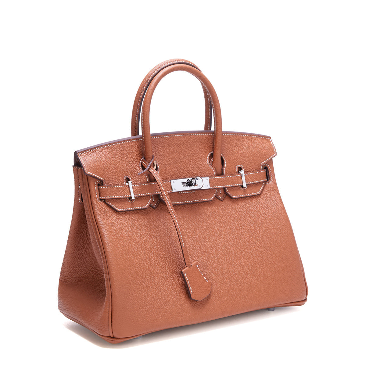 Bolsa Classic Média Couro Legítimo Barcelona Ferragem Prata