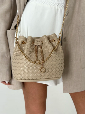 Bolsa Pequena Bucket Trançada Doha