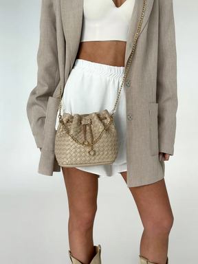 Bolsa Pequena Bucket Trançada Doha