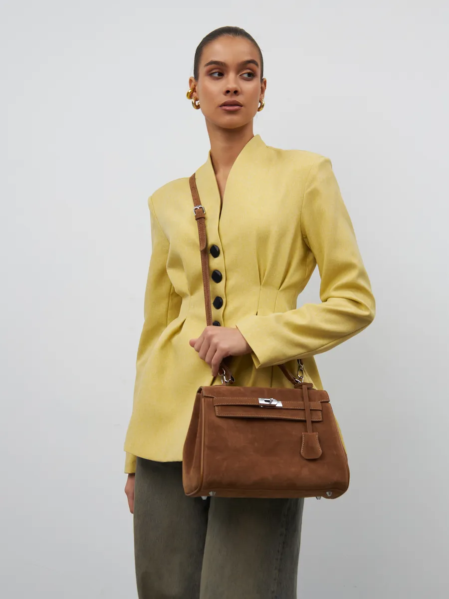 Bolsa Classic Média Suede Madri