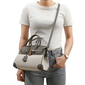 Bolsa Tote Média Canvas Bicolor Zaya