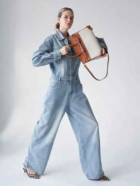 Bolsa Tote Média Canvas Bicolor Zaya