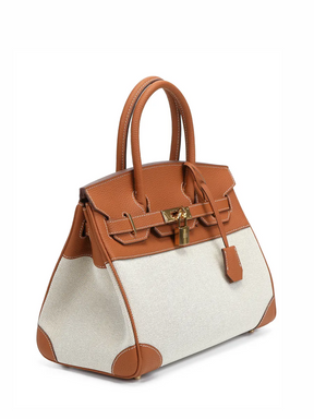 Bolsa Tote Média Canvas Bicolor Zaya