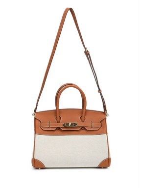 Bolsa Tote Média Canvas Bicolor Zaya