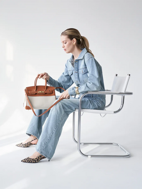 Bolsa Tote Média Canvas Bicolor Zaya