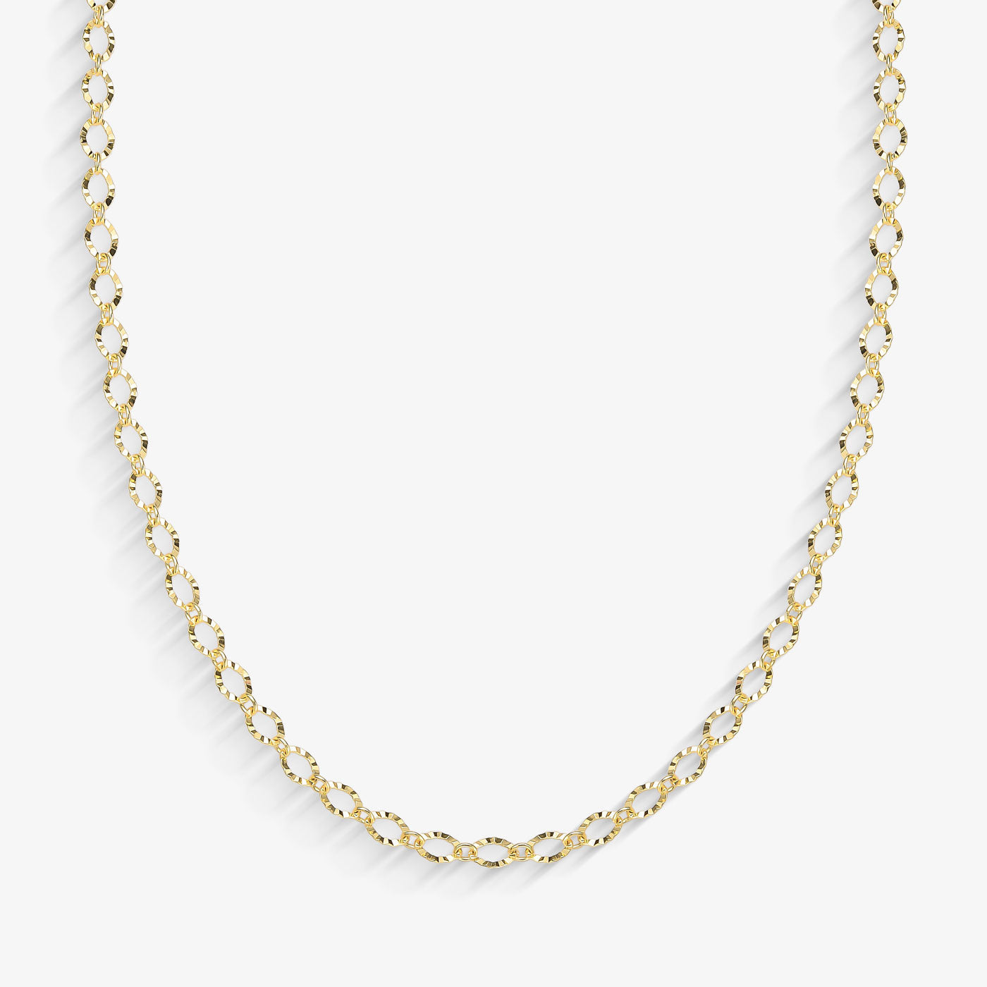 Choker Elo Português Texturizado Folheado a Ouro18k