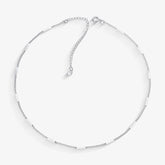 Choker Elo Chapinha Entrelaçada Folheado a Prata