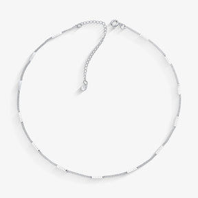 Choker Elo Chapinha Entrelaçada Folheado a Prata