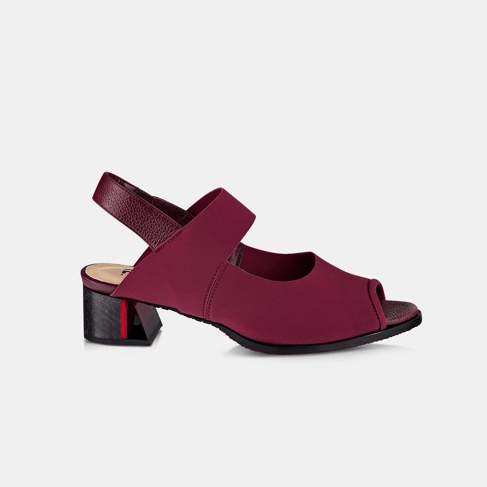 Sandália Salto Médio Gênova Vinho