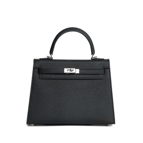 Bolsa Classic Média Couro Legítimo Madri Ferragem Prata